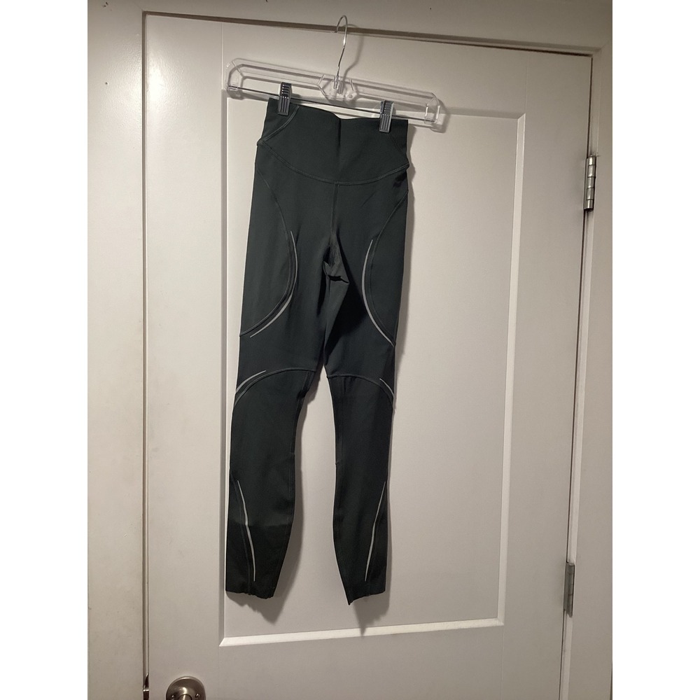 Lululemon Tight Stuff Tight II Reflective Running‎ Leggings Green Size 0